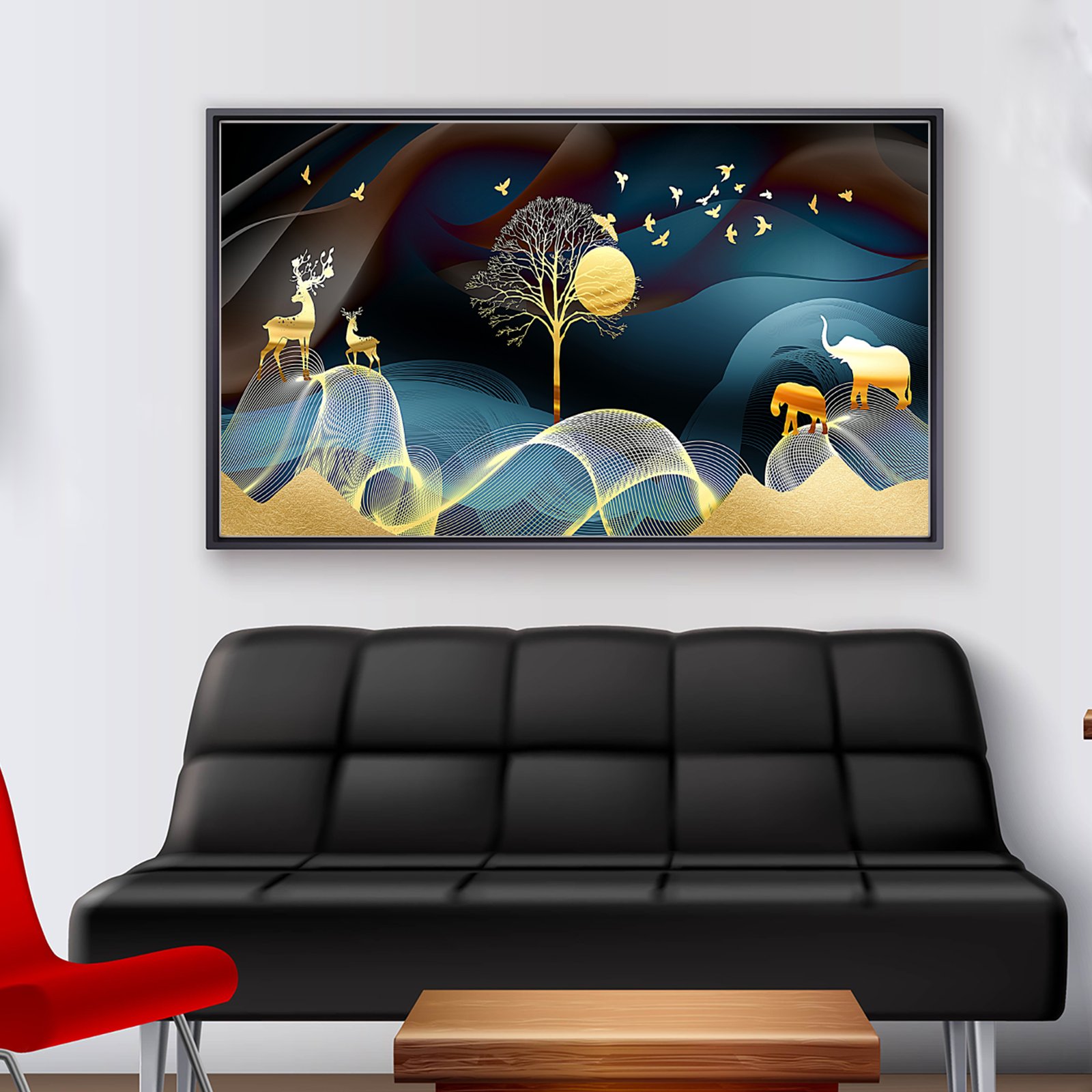 Mountain & Elephant Digital Canvas Wall Painting decorative masterpiece for home decor